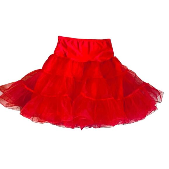 Grace Karin Women’s XL NWT Red Petticoat Crinoline Tutu Underskirt Tea Length - Picture 7 of 12